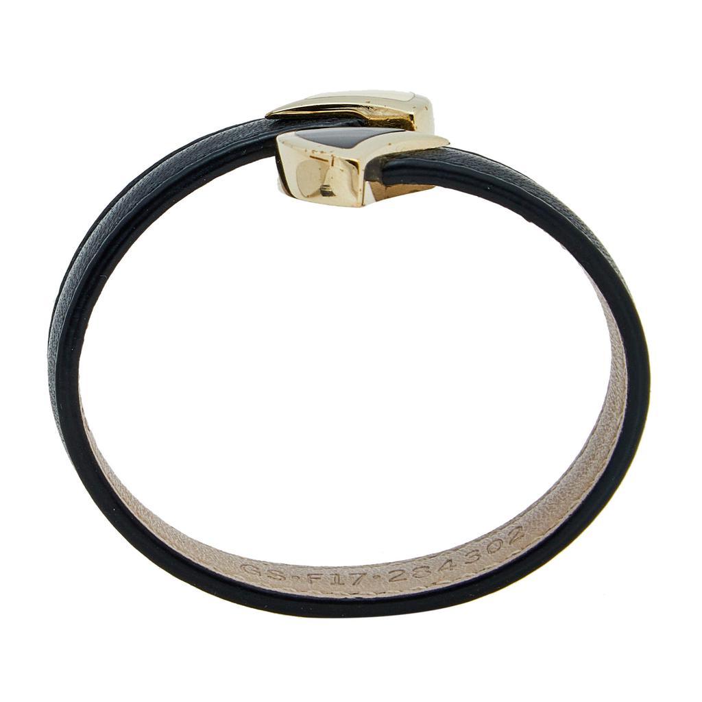商品[二手商品] BVLGARI|Bvlgari Divas' Dream Enamel Leather Gold Tone Metal Cuff Bracelet,价格¥946,第6张图片详细描述
