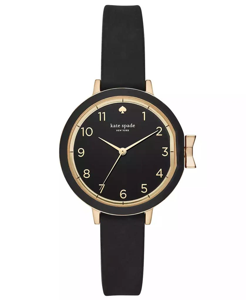 商品Kate Spade|Women's Park Row Black Silicone Strap Watch 34mm,价格¥1110,第1张图片