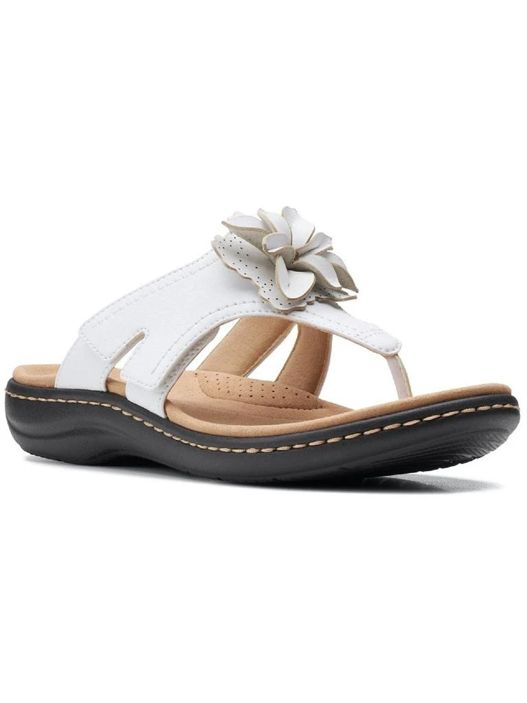 商品Clarks|Laurieann Gema Womens Faux Leather Slip On Flip-Flops,价格¥265,第1张图片