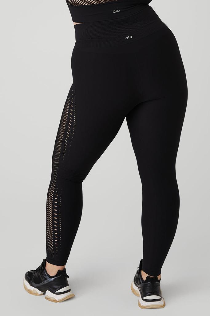 Seamless High-Waist 7/8 Open Air Legging - Black商品第6张图片规格展示