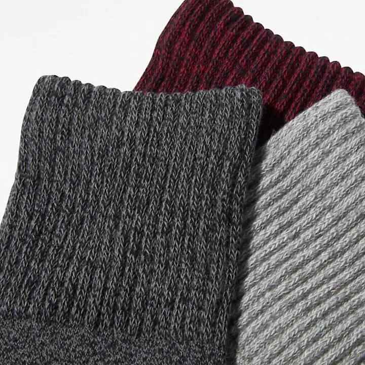 商品Timberland|Three Pack Marled Crew Socks Gift Box for Women in Black,价格¥185,第2张图片详细描述