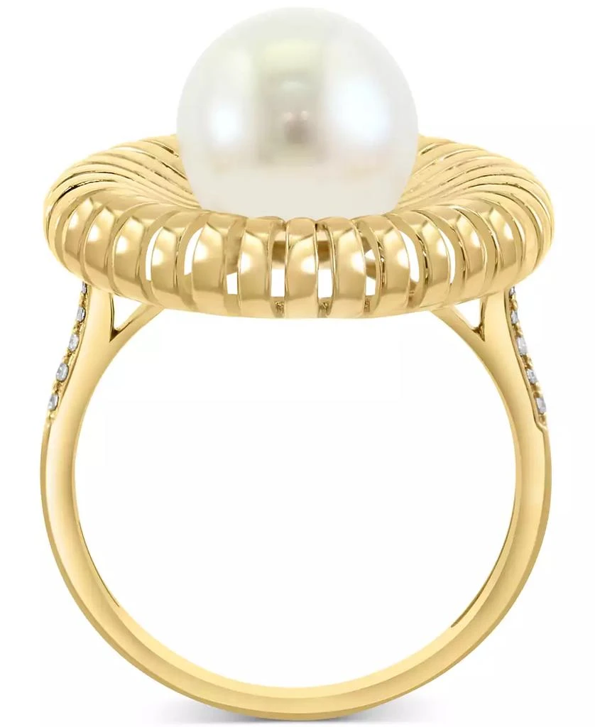 商品Effy|EFFY® Freshwater Pearl (12mm) & Diamond (1/20 ct. t.w.) Sunray Statement Ring in 14k Gold,价格¥5706,第3张图片详细描述