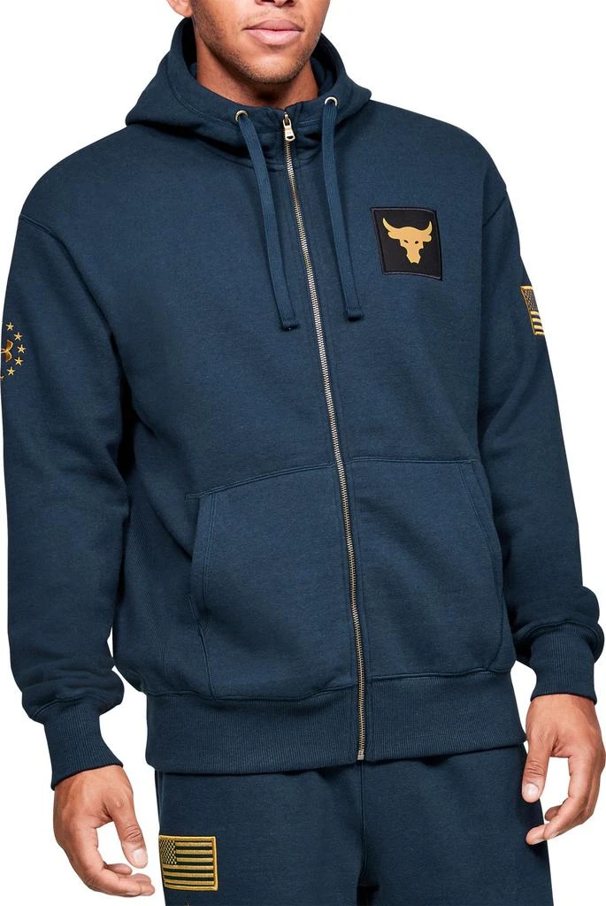 商品Under Armour|Under Armour Men's Project Rock Veteran's Day Full-Zip Hoodie (Regular and Big & Tall) 连帽外套,价格¥660,第1张图片