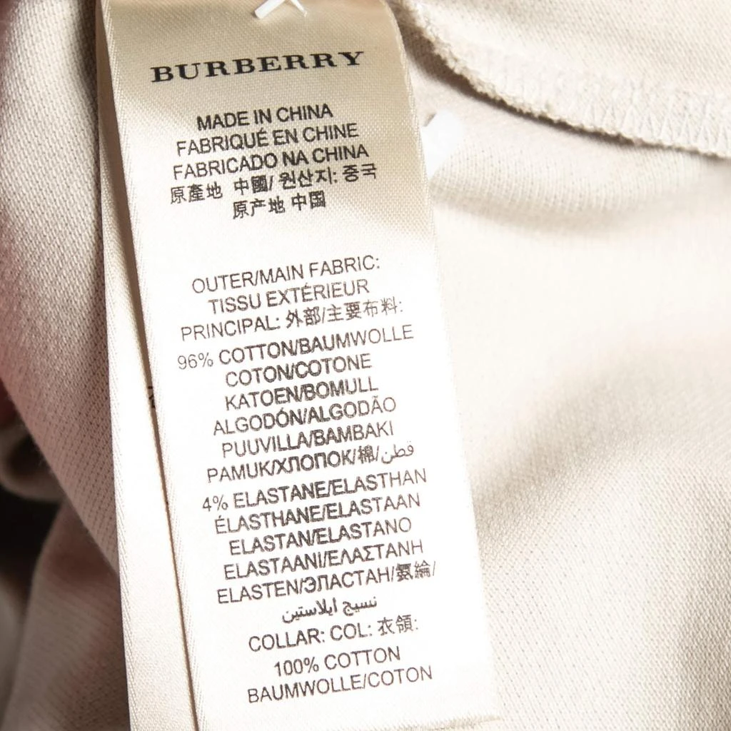 Burberry Brit Beige Honeycomb Knit Nova Check Collar Detail Polo T-Shirt S 商品