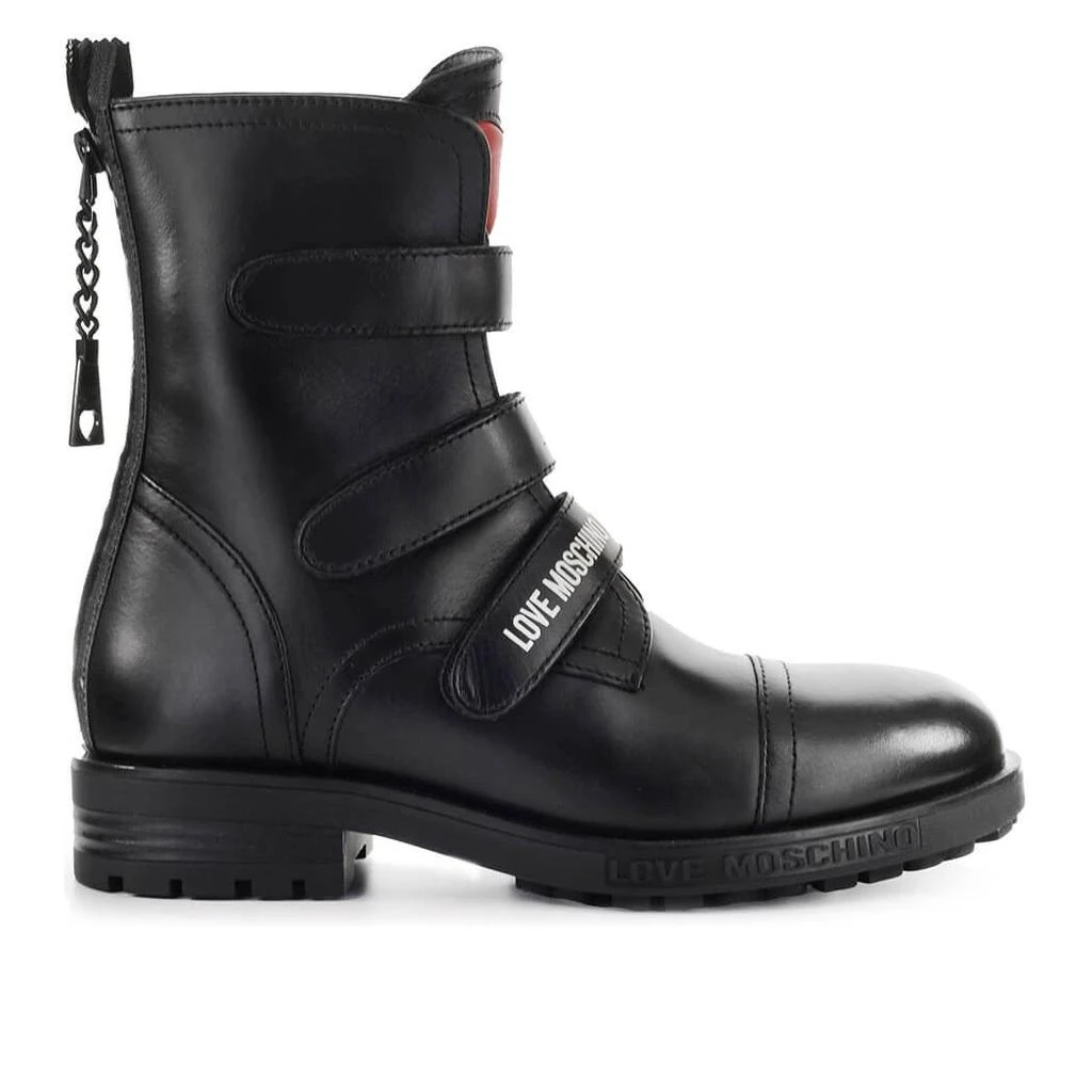 商品Love Moschino|Love Moschino Womens Black Leather Ankle Boots,价格¥3169,第1张图片