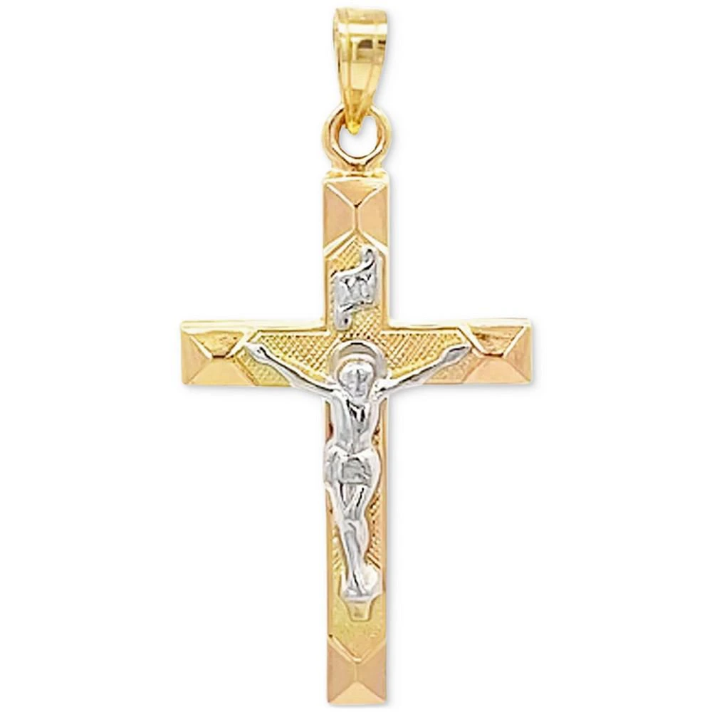 商品Macy's|Crucifix Cross Pendant in 14k Yellow and White Gold,价格¥1398,第1张图片