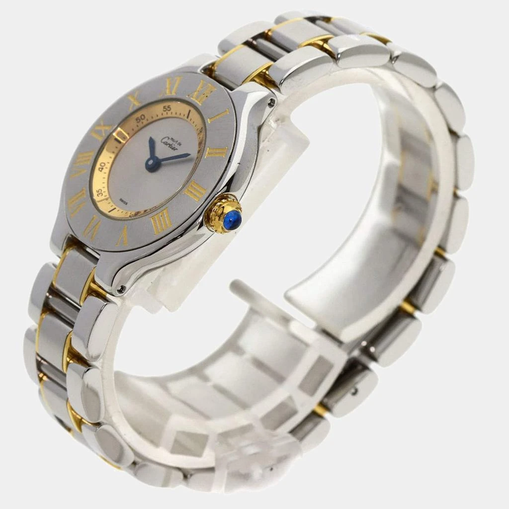 商品[二手商品] Cartier|Cartier Silver Gold Plated Stainless Steel Must 21 W10073R6 Women's Wristwatch 28 mm,价格¥11333,第4张图片详细描述