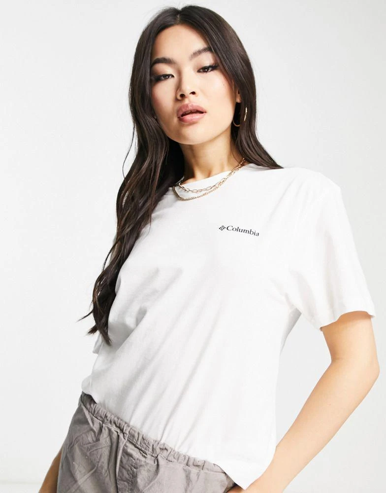 商品Columbia|Columbia Alpine Way boyfriend fit t-shirt in white Exclusive at ASOS,价格¥241,第3张图片详细描述