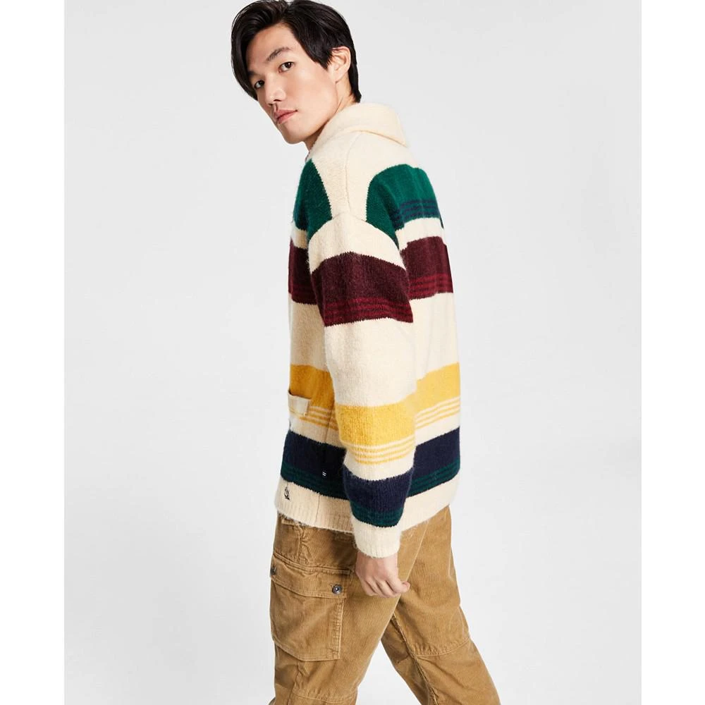 商品Nautica|Men's Multi-Tone Striped Long-Sleeve Cardigan,价格¥325,第2张图片详细描述