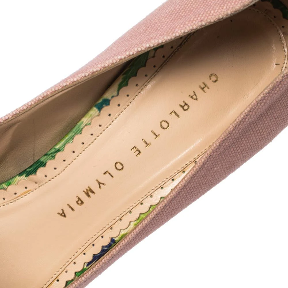 Charlotte Olympia Pink Canvas Dolly Platform Pumps Size 38 商品