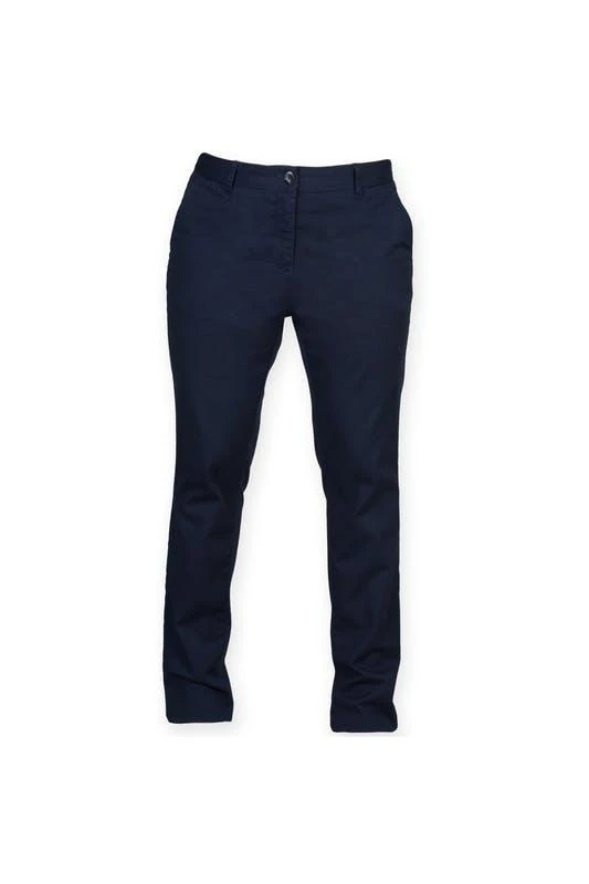 商品Front Row|Front Row Womens/Ladies Cotton Rich Stretch Chino Trousers/Pants (Navy),价格¥289,第1张图片