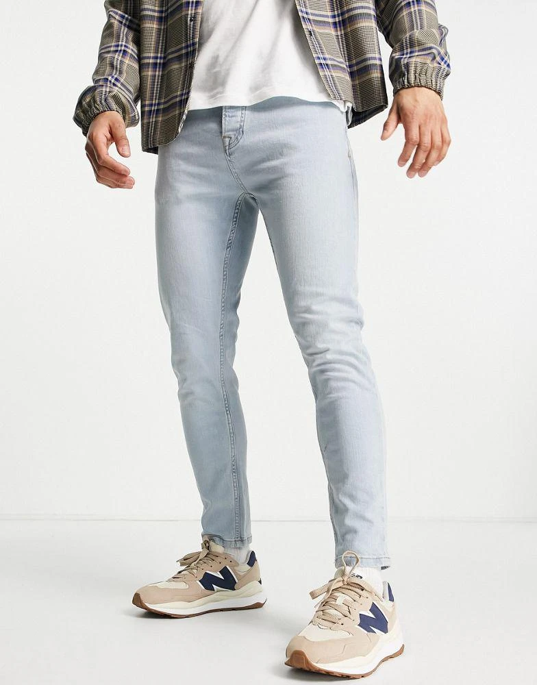 商品Topman|Topman stretch tapered jeans in light wash tint,价格¥134,第2张图片详细描述