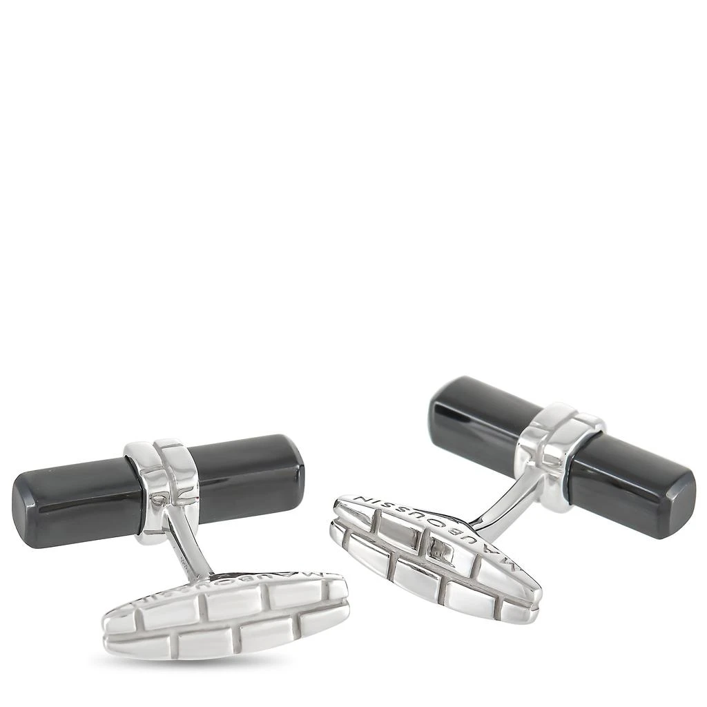 商品[二手商品] Mauboussin|Mauboussin 18K White Gold and Onyx Cufflinks and Pin Set,价格¥16597,第3张图片详细描述