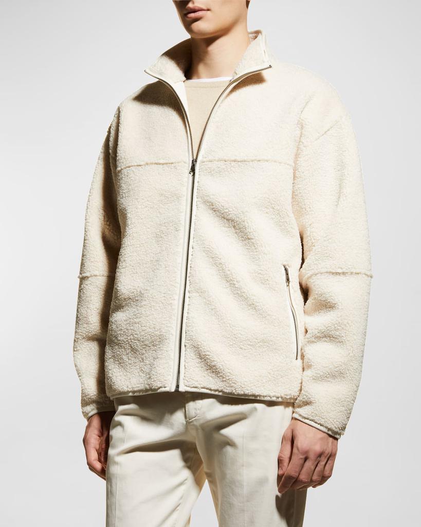 Men's Solid Sherpa Jacket商品第1张图片规格展示