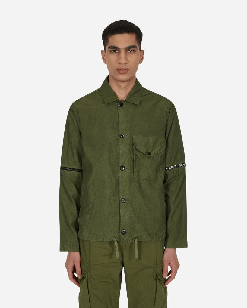 商品Stone Island|Cupro Nylon-TC Overshirt Green,价格¥2146,第1张图片