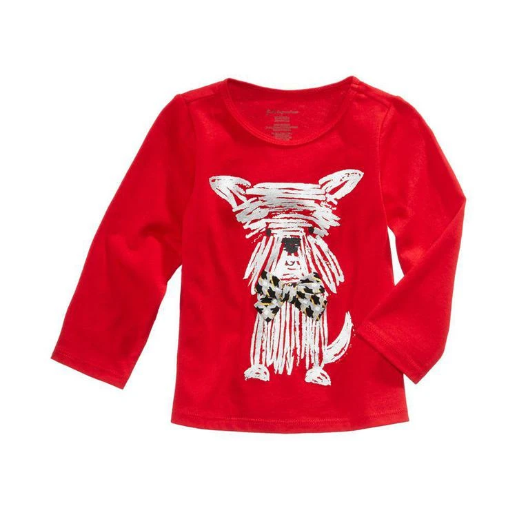 商品First Impressions|Puppy-Print Cotton T-Shirt, Baby Girls, Created for Macy's,价格¥38,第1张图片