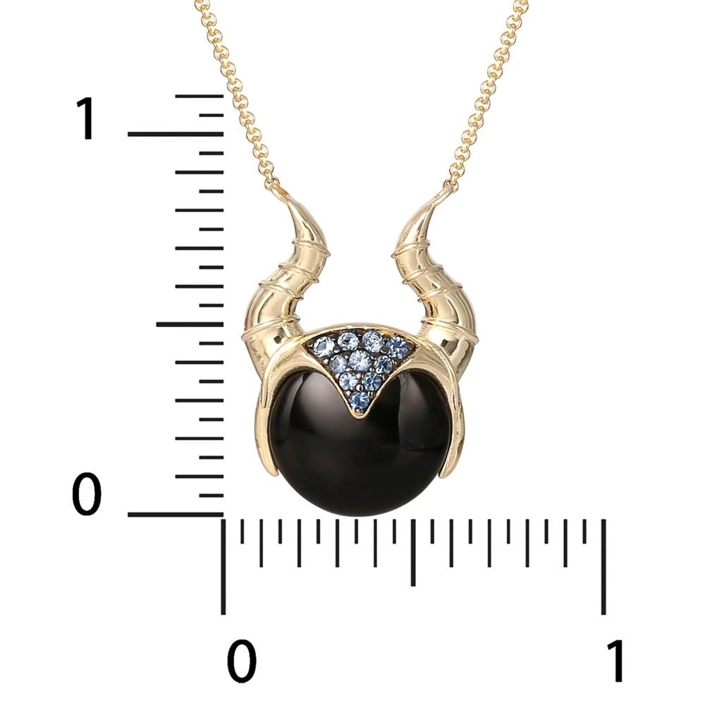 商品Disney|Onyx & Cubic Zirconia Sleeping Beauty Maleficent Horns 18" Pendant Necklace in 18k Gold-Plated Sterling Silver,价格¥535,第3张图片详细描述