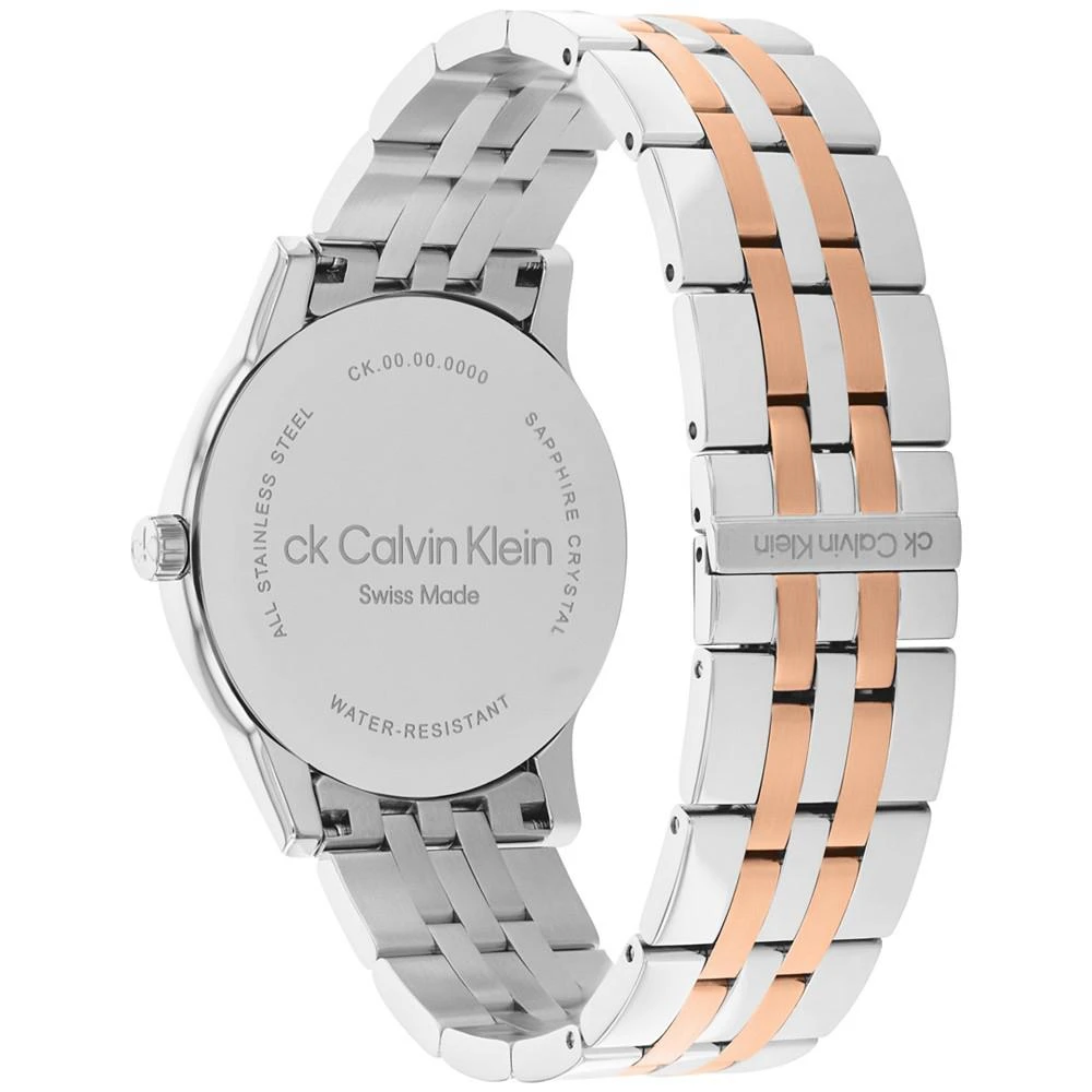商品Calvin Klein|Men's Swiss Dressed Two-Tone Stainless Steel Bracelet Watch 40mm,价格¥1690,第3张图片详细描述