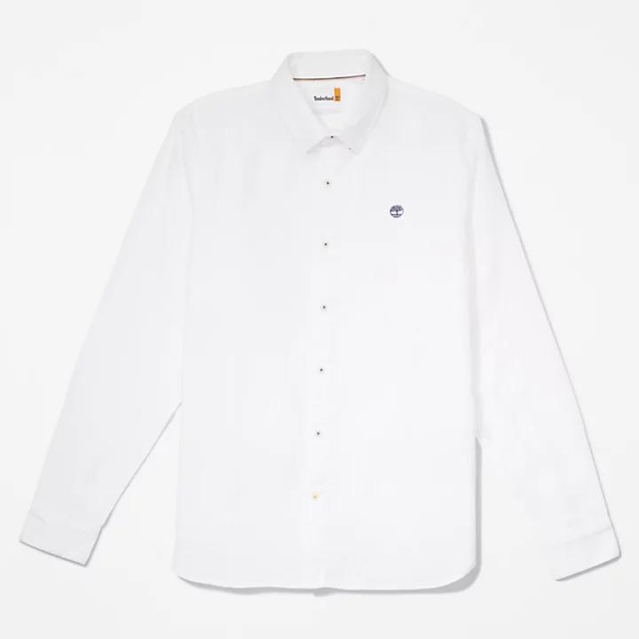 Mill River LS Linen Shirt for Men in White商品第6张图片规格展示