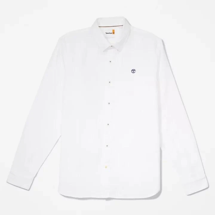 Mill River Slim-Fit Linen Shirt for Men in White 商品