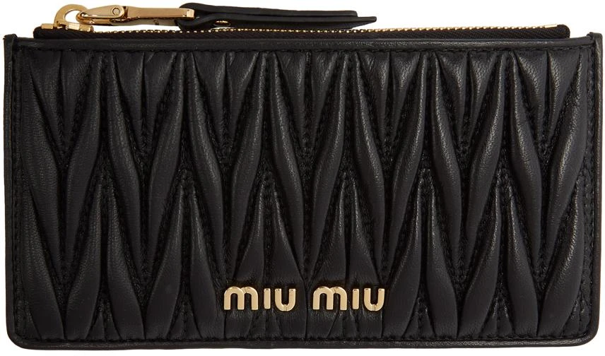 商品Miu Miu|Black Matelassé Card Holder,价格¥2963,第1张图片