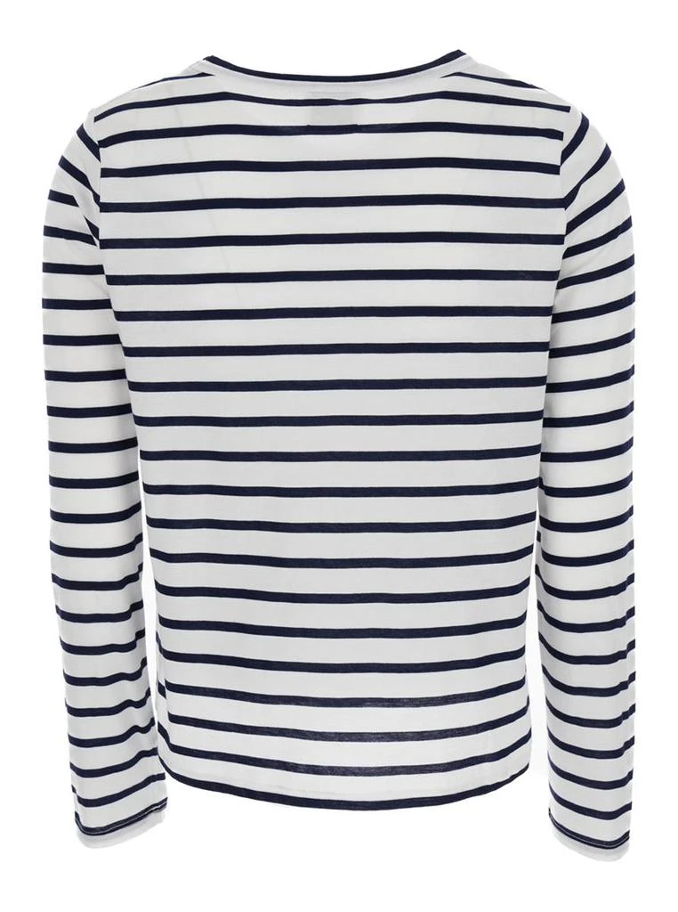 商品Allude|White Striped Long Sleeve T-Shirt in Cotton Woman,价格¥863,第2张图片详细描述