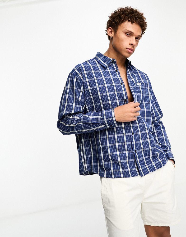 Wrangler checked long sleeve shirt in blue商品第2张图片规格展示