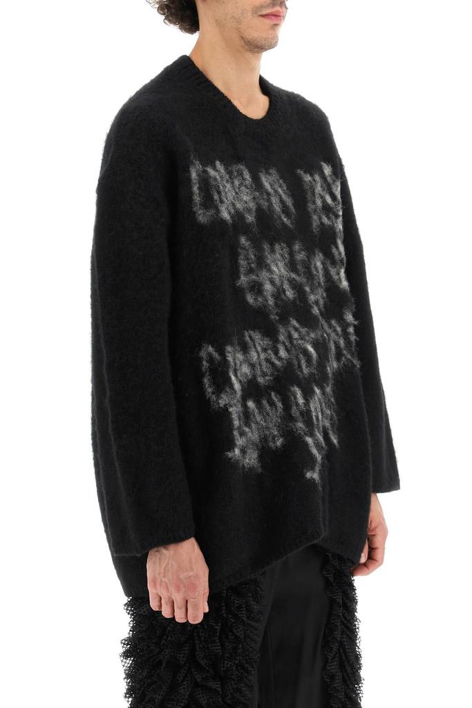 OVERSIZED CARDED WOOL SWEATER WITH JACQUARD LETTERING商品第3张图片规格展示