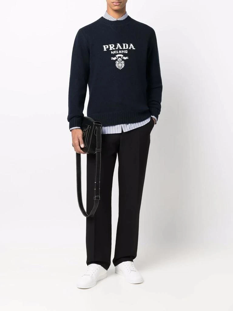 商品Prada|PRADA intarsia-knit logo sweatshirt,价格¥9147,第2张图片详细描述