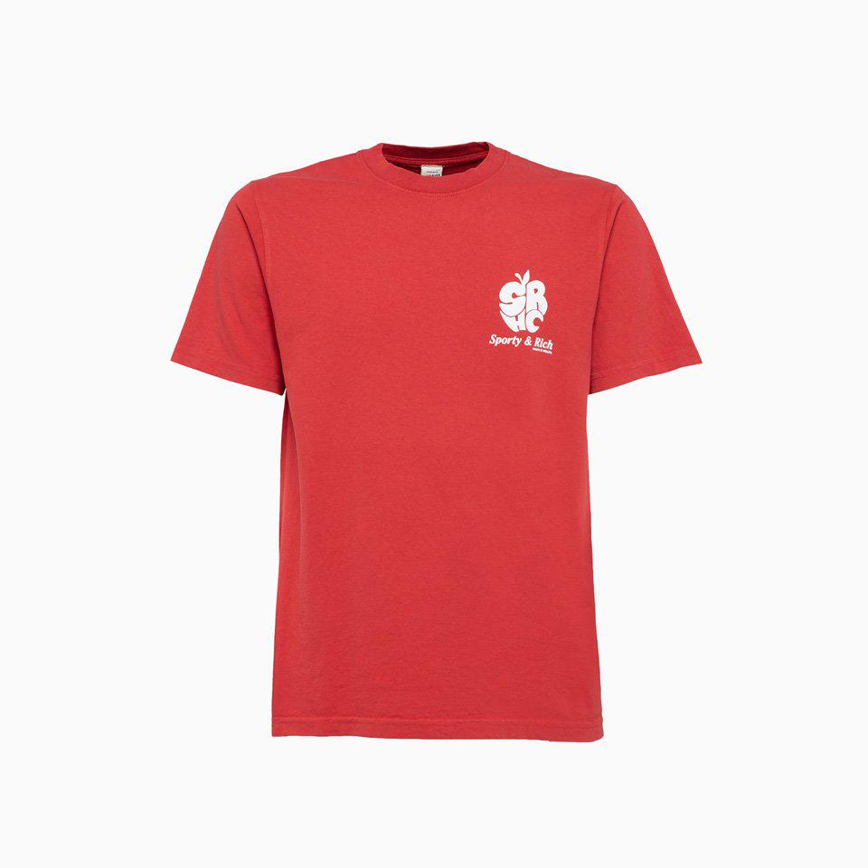 Sporty & Rich Apple Logo Print T-Shirt商品第1张图片规格展示