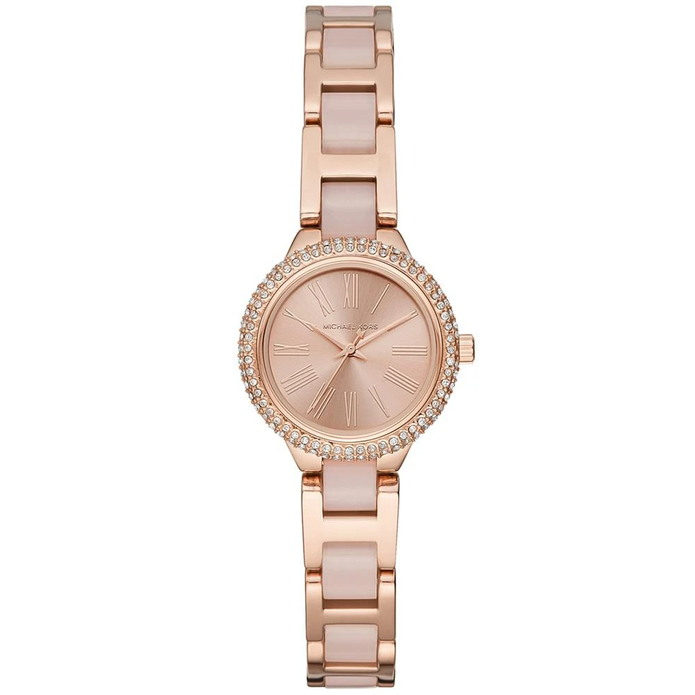 商品Michael Kors|Women's Petite Taryn Rose Gold-Tone Stainless Steel & Blush Acetate Bracelet Watch 25mm,价格¥1260,第1张图片