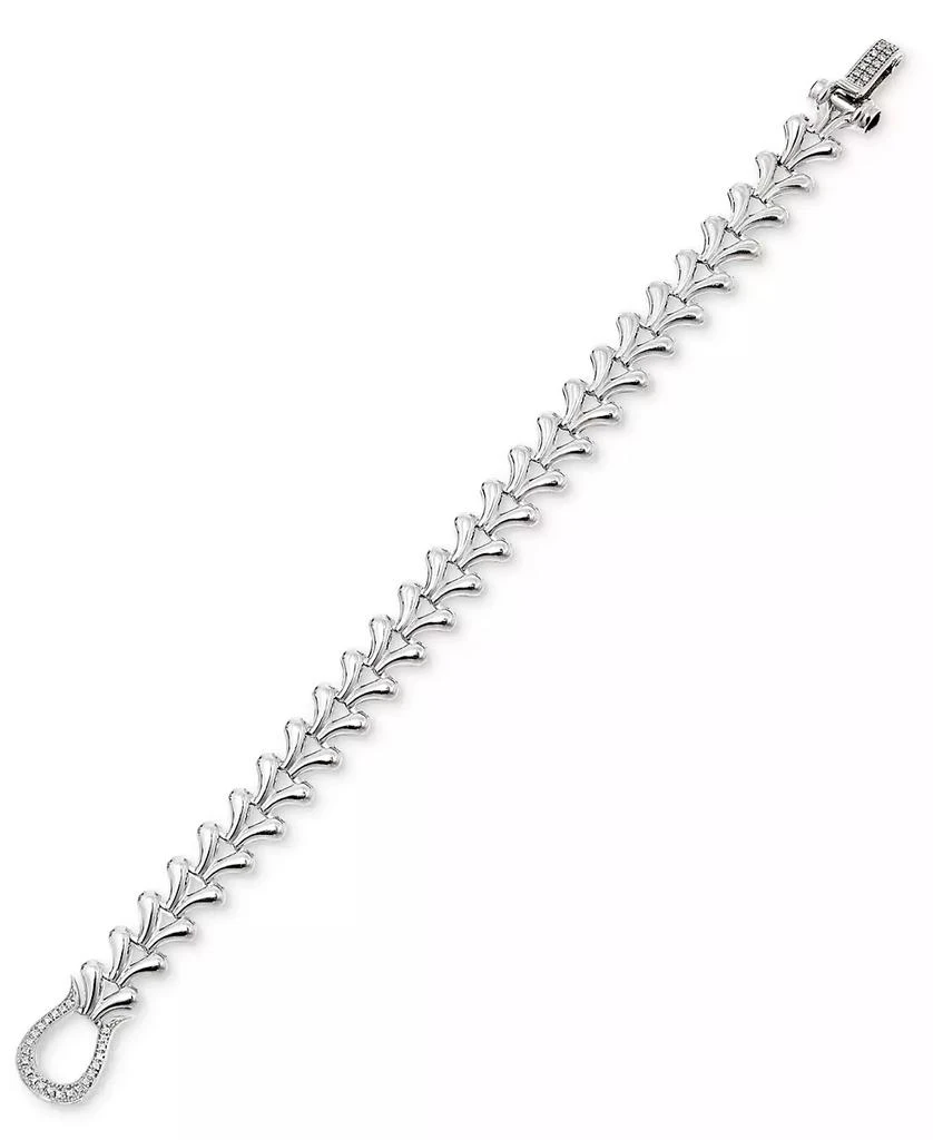 商品Macy's|Diamond Horseshoe Heart Link Bracelet (1/4 ct. t.w.) in Sterling Silver,价格¥1197,第3张图片详细描述