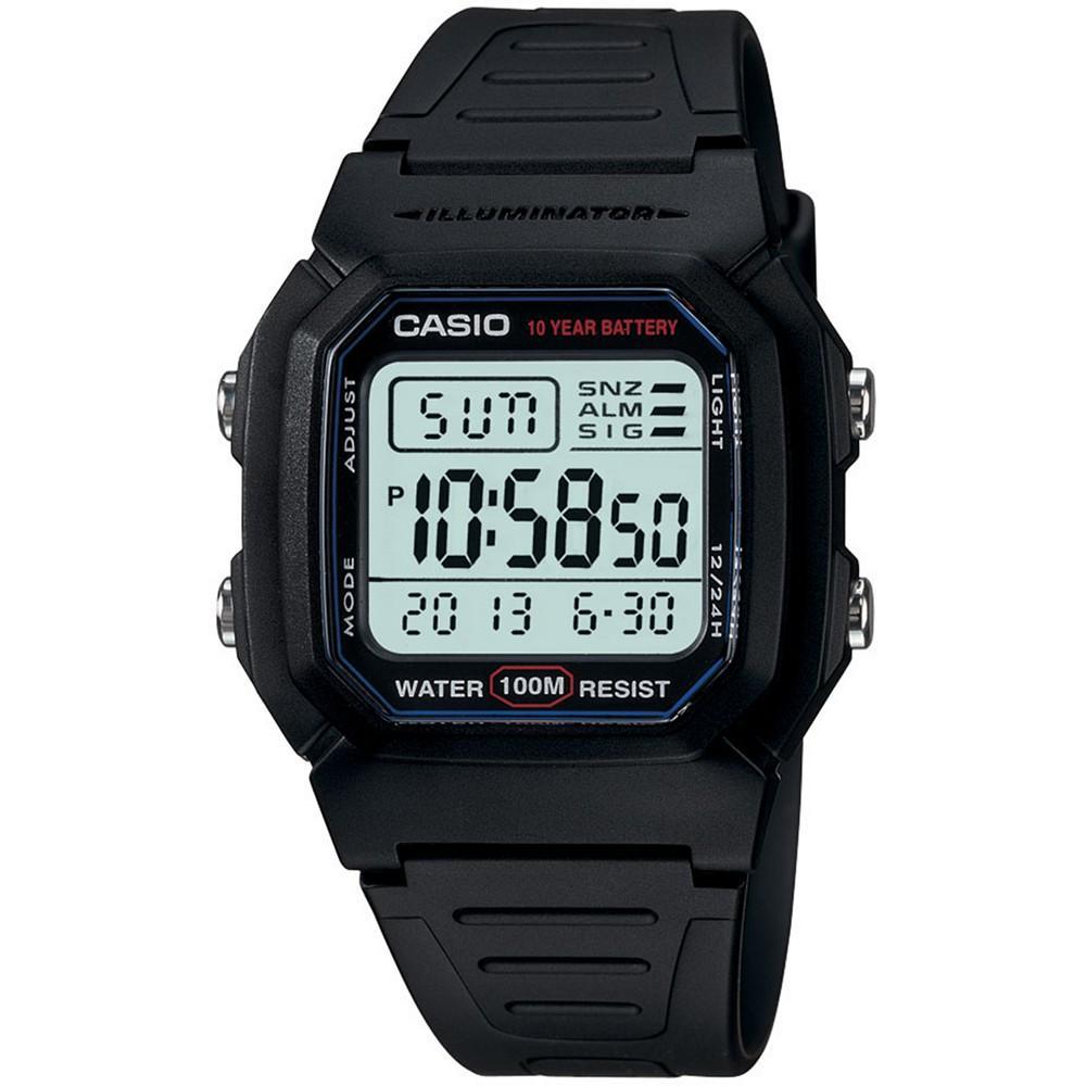商品Casio|Men's Digital Black Resin Strap Watch 37mm,价格¥237,第1张图片