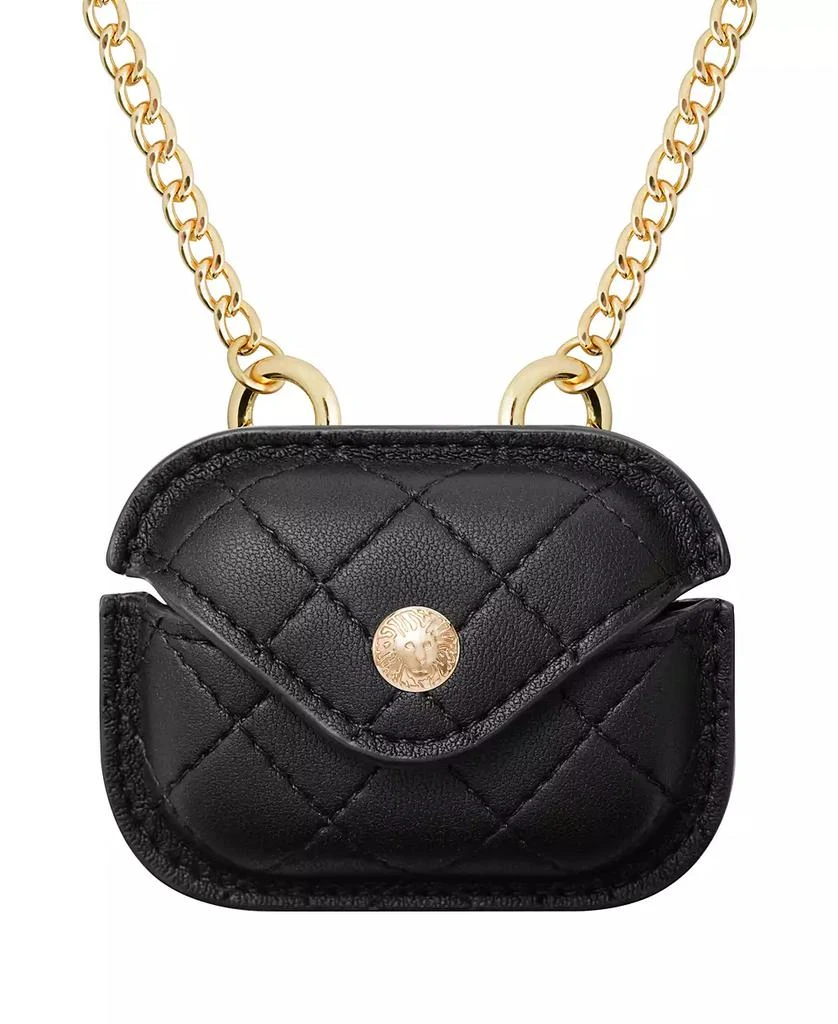 商品Anne Klein|Women's Black Faux Leather Quilted Case with Crossbody Chain designed for AirPods Pro®,价格¥202,第1张图片