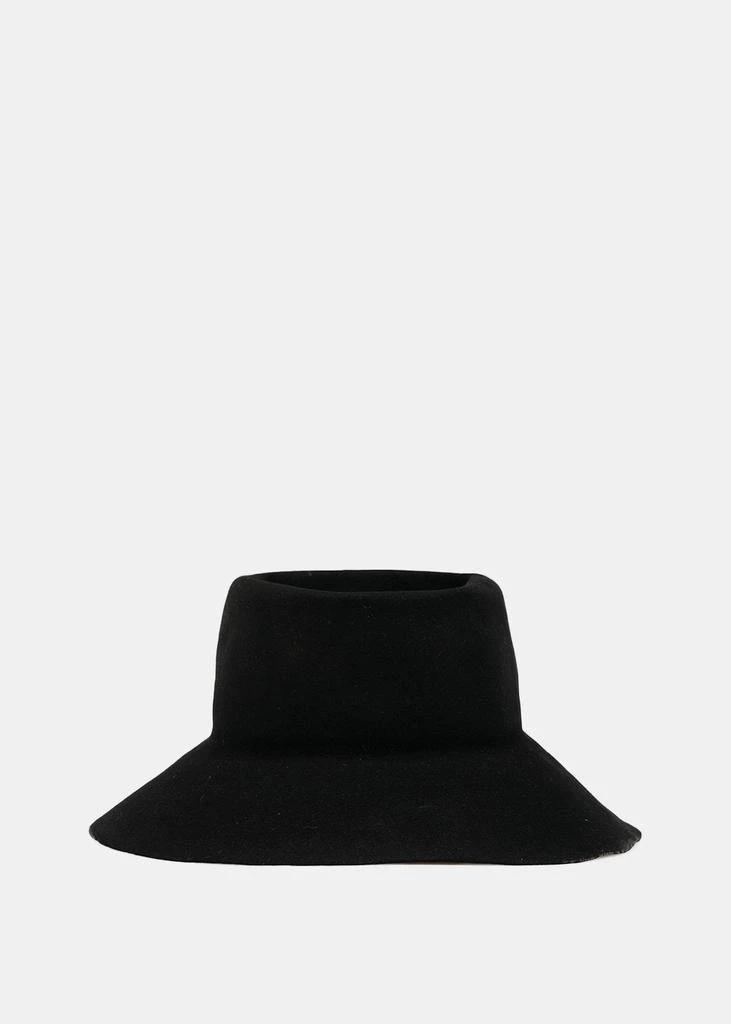商品HORISAKI DESIGN X HANDEL|Horisaki Design & Handel Black Rabbit Fur Felt Telescope Hat,价格¥2001,第1张图片