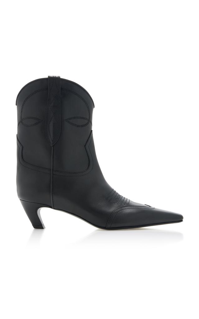 Khaite - Women's Dallas Leather Ankle Boots - Black - Moda Operandi商品第1张图片规格展示