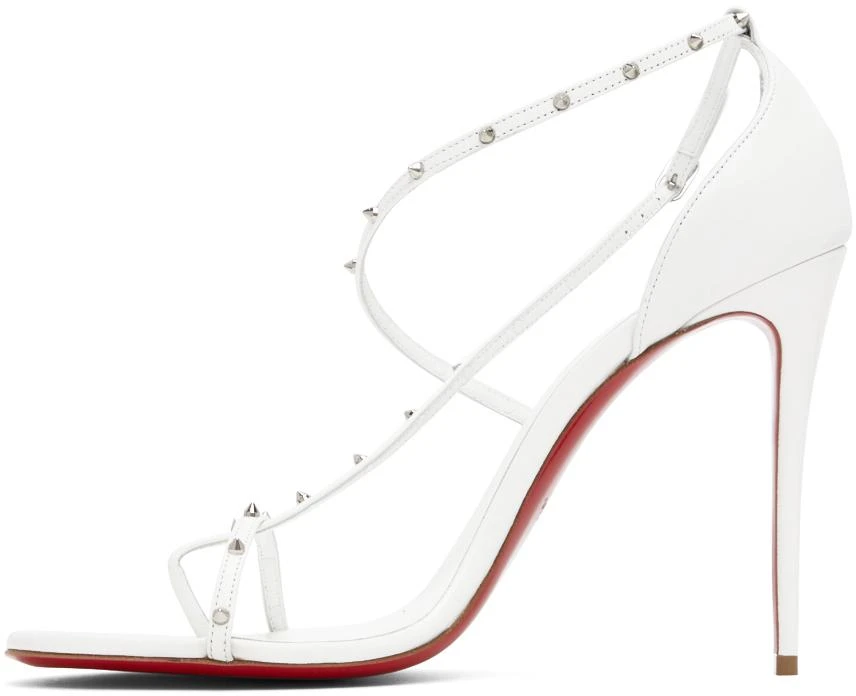 商品Christian Louboutin|White Riojana Spikes 100 Heeled Sandals,价格¥6955,第3张图��片详细描述