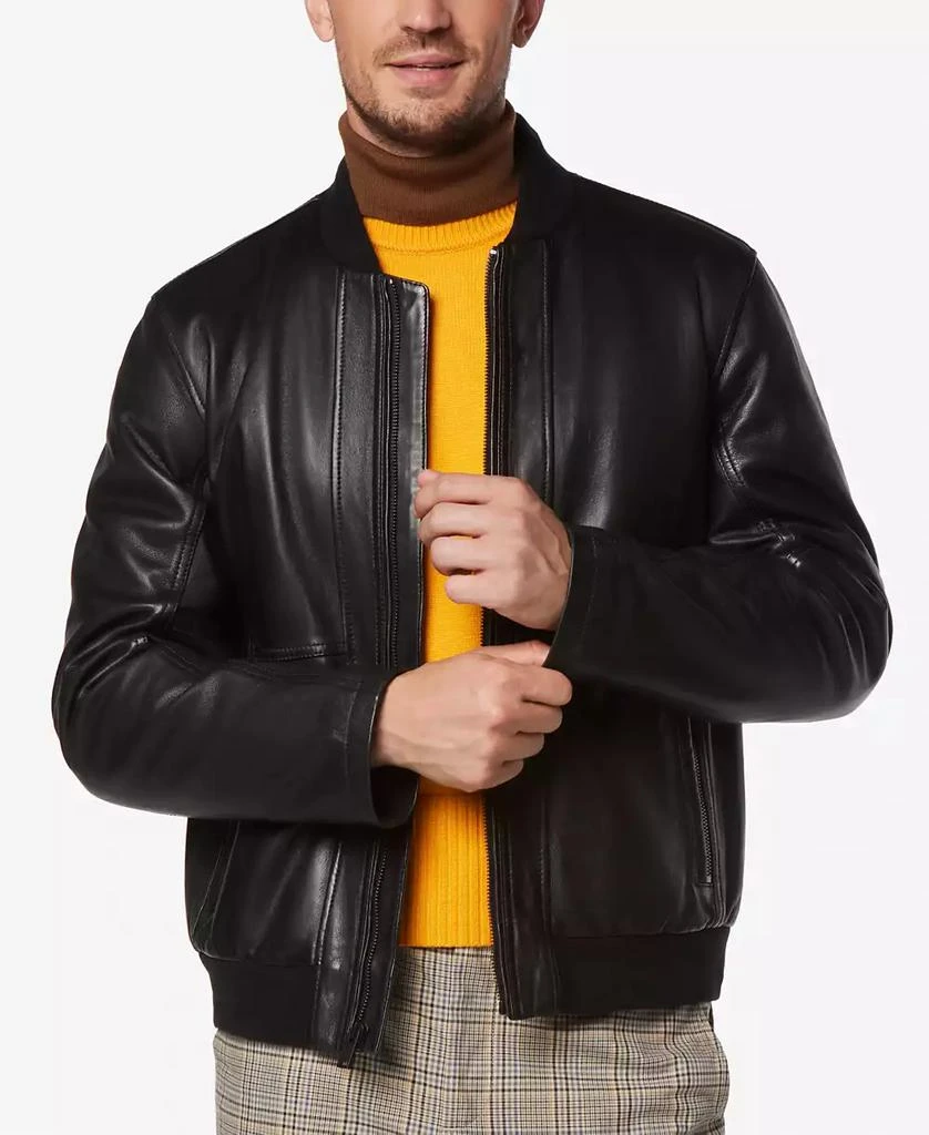 商品Marc New York by Andrew Marc|Men's MacNeil Smooth Leather Bomber Jacket,价格¥4796,第3张图片详细描述