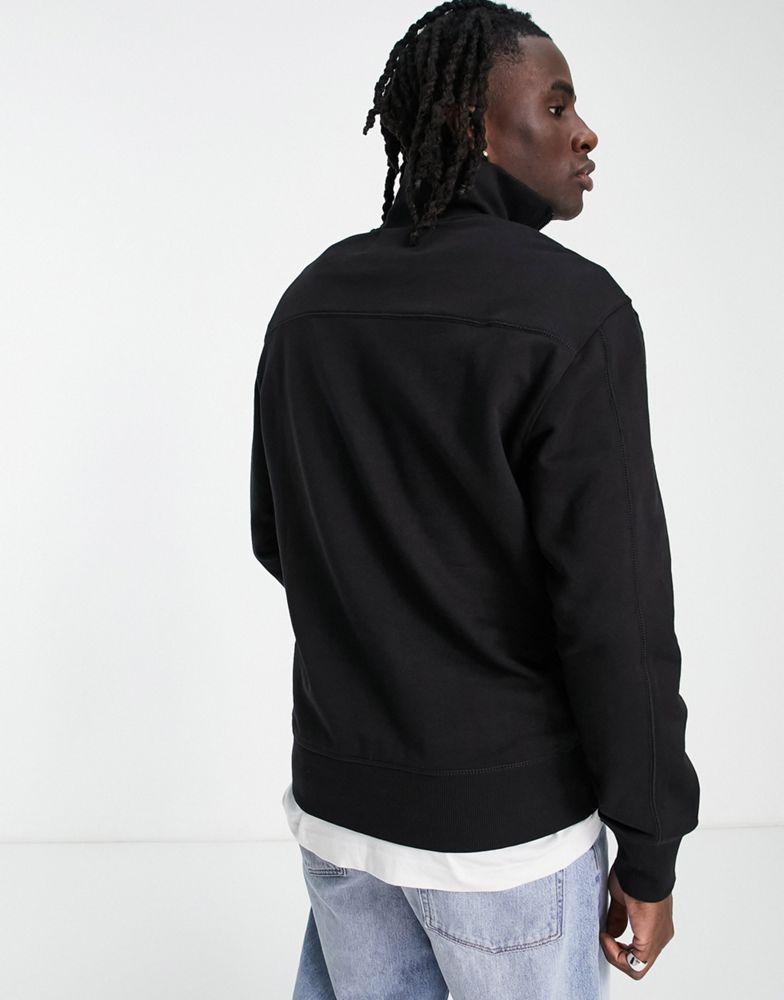 Calvin Klein Jeans monogram logo half zip sweatshirt in black商品第2张图片规格展示