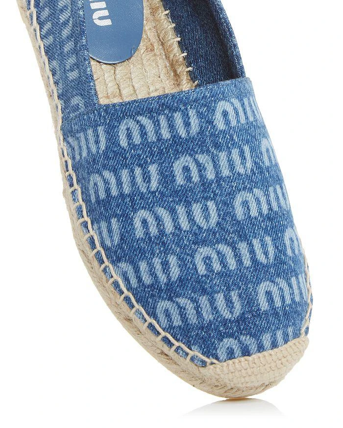 商品Miu Miu|Women's Logo Print Espadrille Flats,价格¥2662,第5张图片详细描述