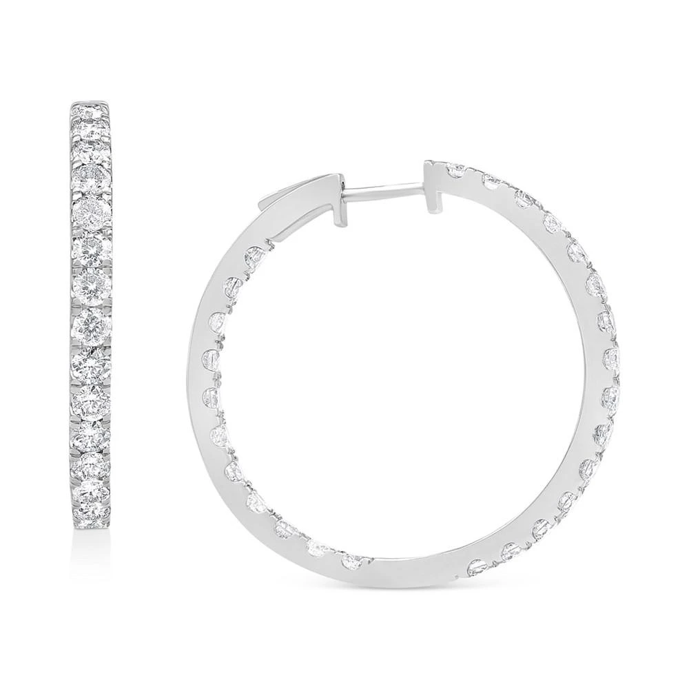 商品Macy's|Diamond In & Out Hoop Earrings (3 ct. t.w.) in 14k White Gold,价格¥53275,第1张图片