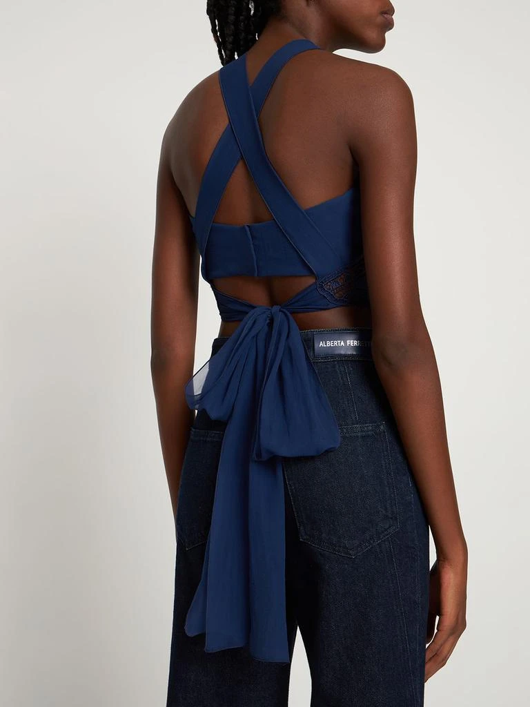 商品Alberta Ferretti|Embroidered Chiffon Crop Top,价格¥2744,第2张图片详细描述