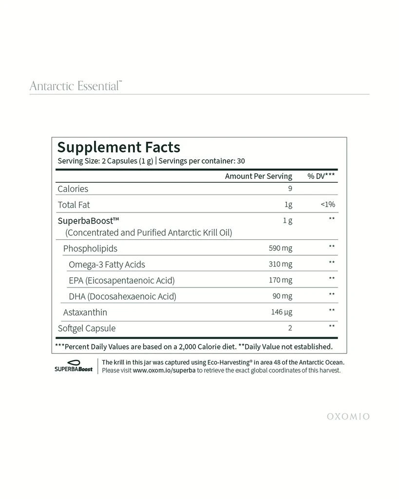 商品OXOMIO|Antarctic Essential: Omega-3 Krill Oil Complex,价格¥278,第3张图片详细描述