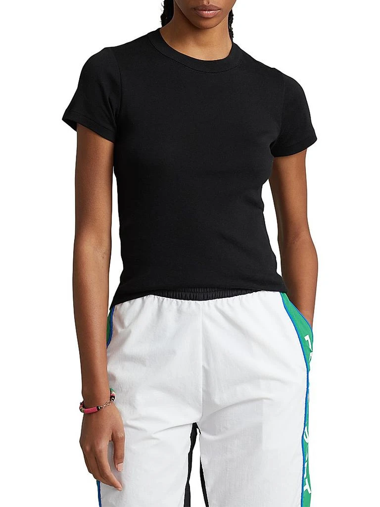 商品Ralph Lauren|Rib-Knit Crewneck T-Shirt,价格¥658,第3张图片详细描述