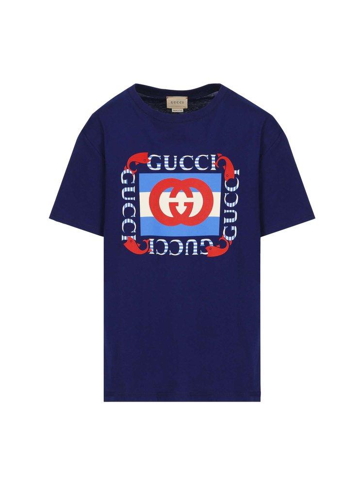 Gucci Kids Logo Printed Crewneck T-Shirt商品第1张图片规格展示