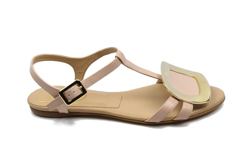 商品Roger Vivier|Roger Vivier Rosa Salmone Leather Chips Thong Sandals,价格¥3162,第6张图片详细描述