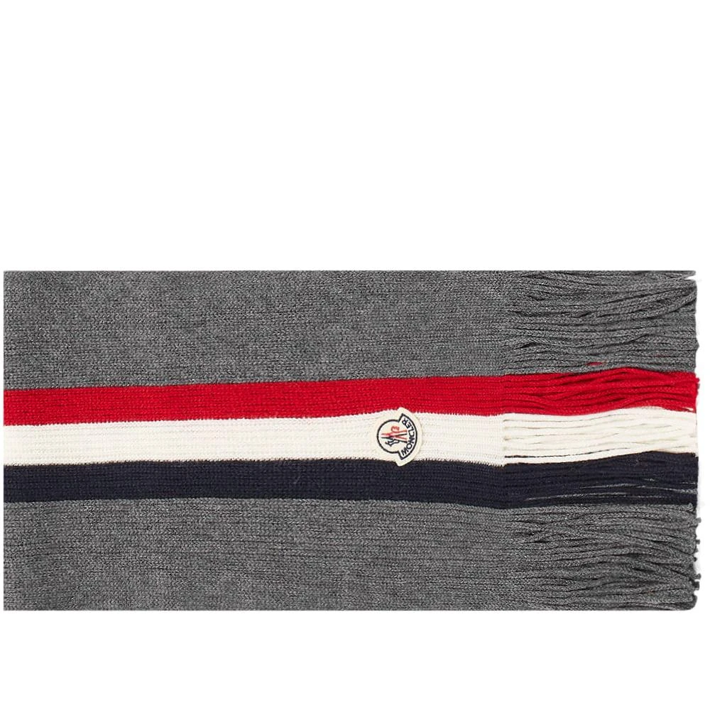 商品Moncler|Moncler Tricolore Striped Logo Scarf,价格¥2428,第1张图片