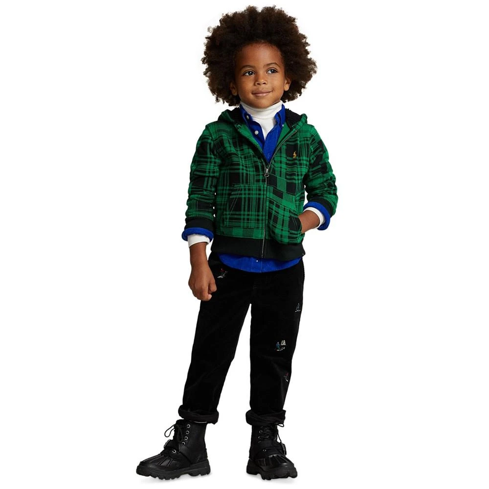 商品Ralph Lauren|Toddler and Little Boys Plaid Fleece Full-Zip Hoodie,价格¥294,第2张图片详细描述