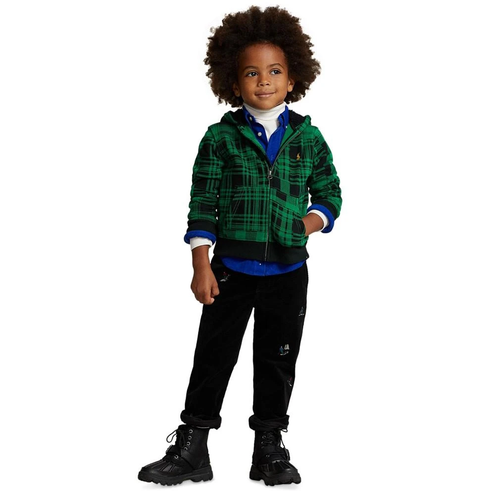 商品Ralph Lauren|Toddler and Little Boys Plaid Fleece Full-Zip Hoodie,价格¥299,第2张图片详细描述