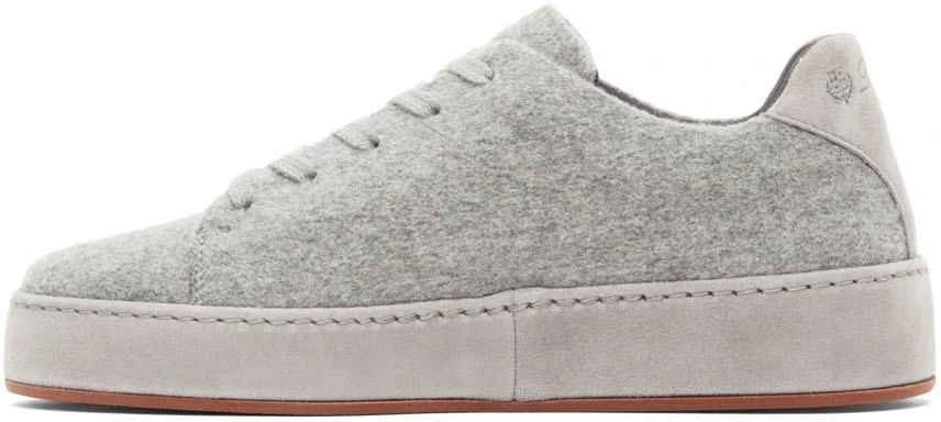 商品Loro Piana|Grey Cashmere Nuages Sneakers,价格¥8776,第3张图片详细描述